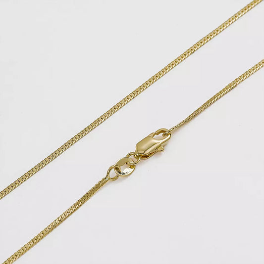 Cadena Serpiente Plana Delgada 1 mm – 65 cm en Oro Laminado