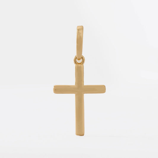 Dije Cruz Lisa Slim en Oro Laminado