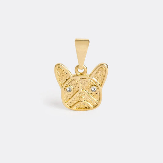 Dije B. Francés Cristal en Oro Laminado