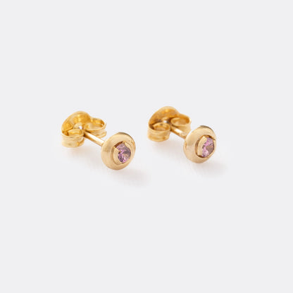 Topos Circon Caja Redonda 4 mm Rosa Oro Laminado