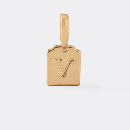 Placa Letra V en Oro Laminado