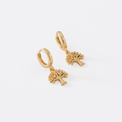 Candongas Árbol de la Vida Oro Laminado