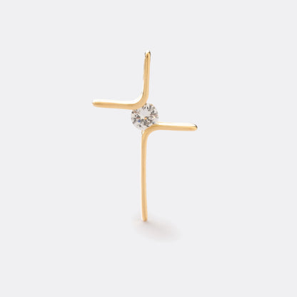 Dije Cruz con Circonia 4 cm en Oro Laminado