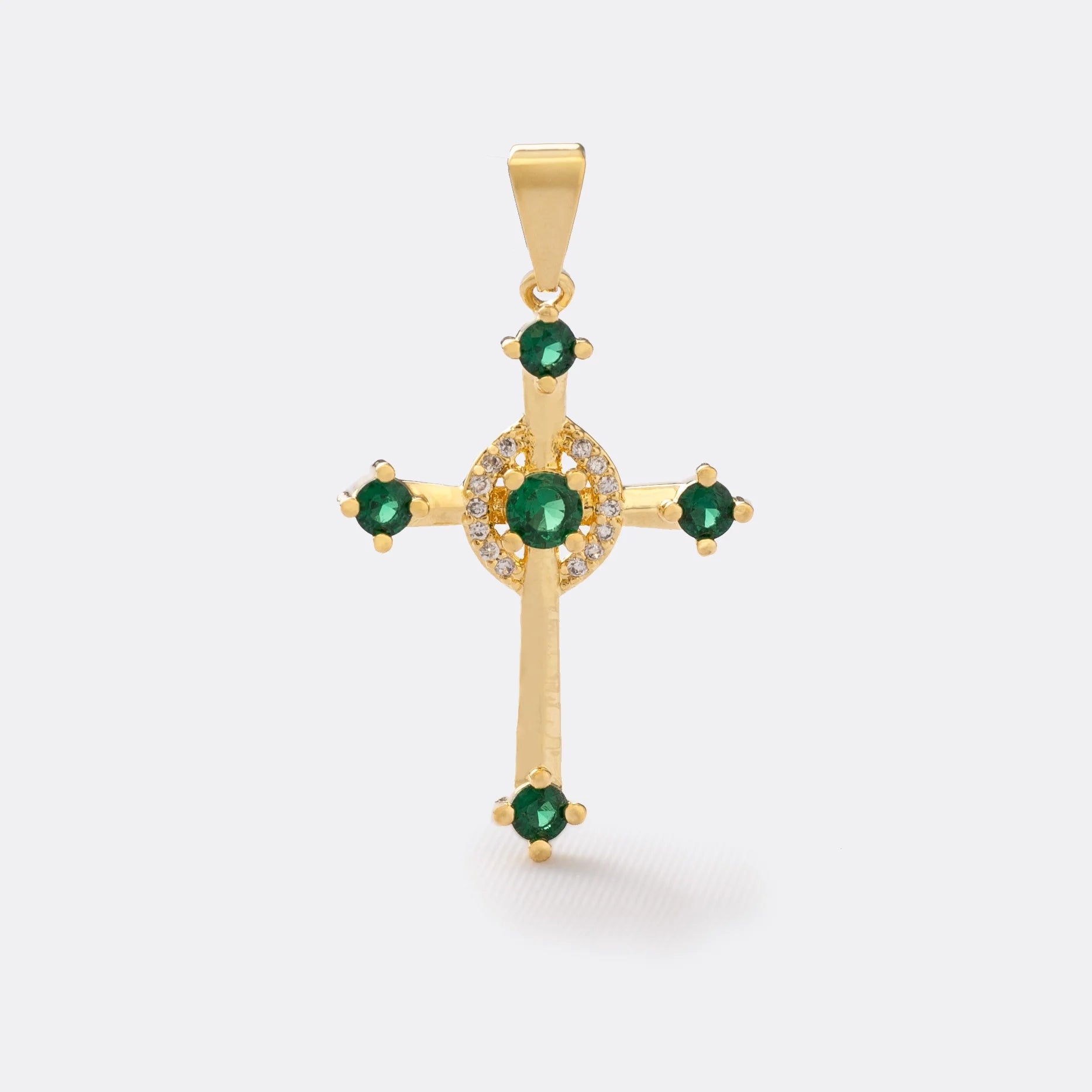 Dije Cruz Verde en Oro Laminado