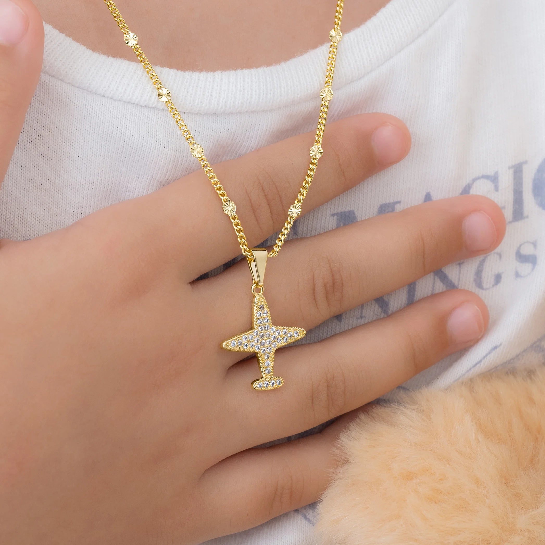 Dije Airplane en Oro Laminado