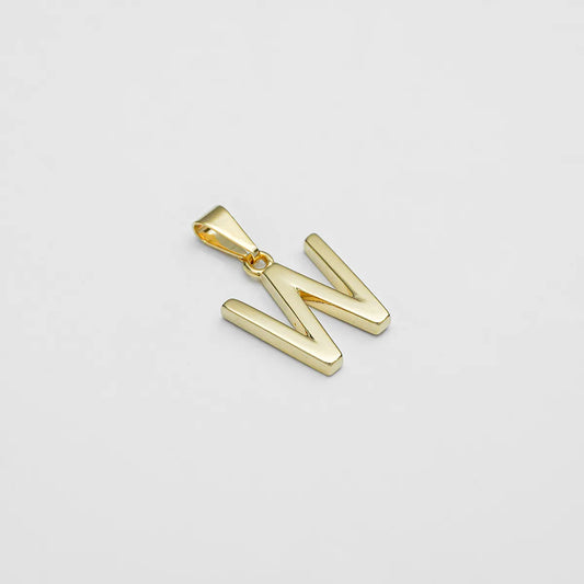 Dije Letras W en Oro Laminado