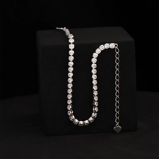 Pulsera Tennis Crystal 15 cm + Extensión en Plata