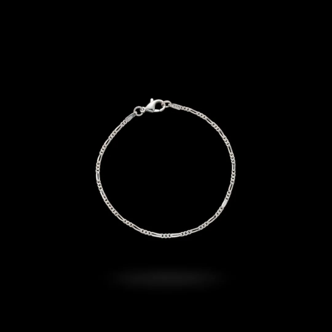 Pulsera 3×1 1.4 mm – 16 cm en Plata
