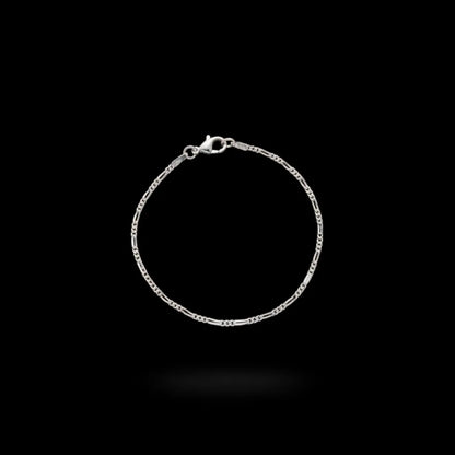 Pulsera 3×1 1.4 mm – 16 cm en Plata