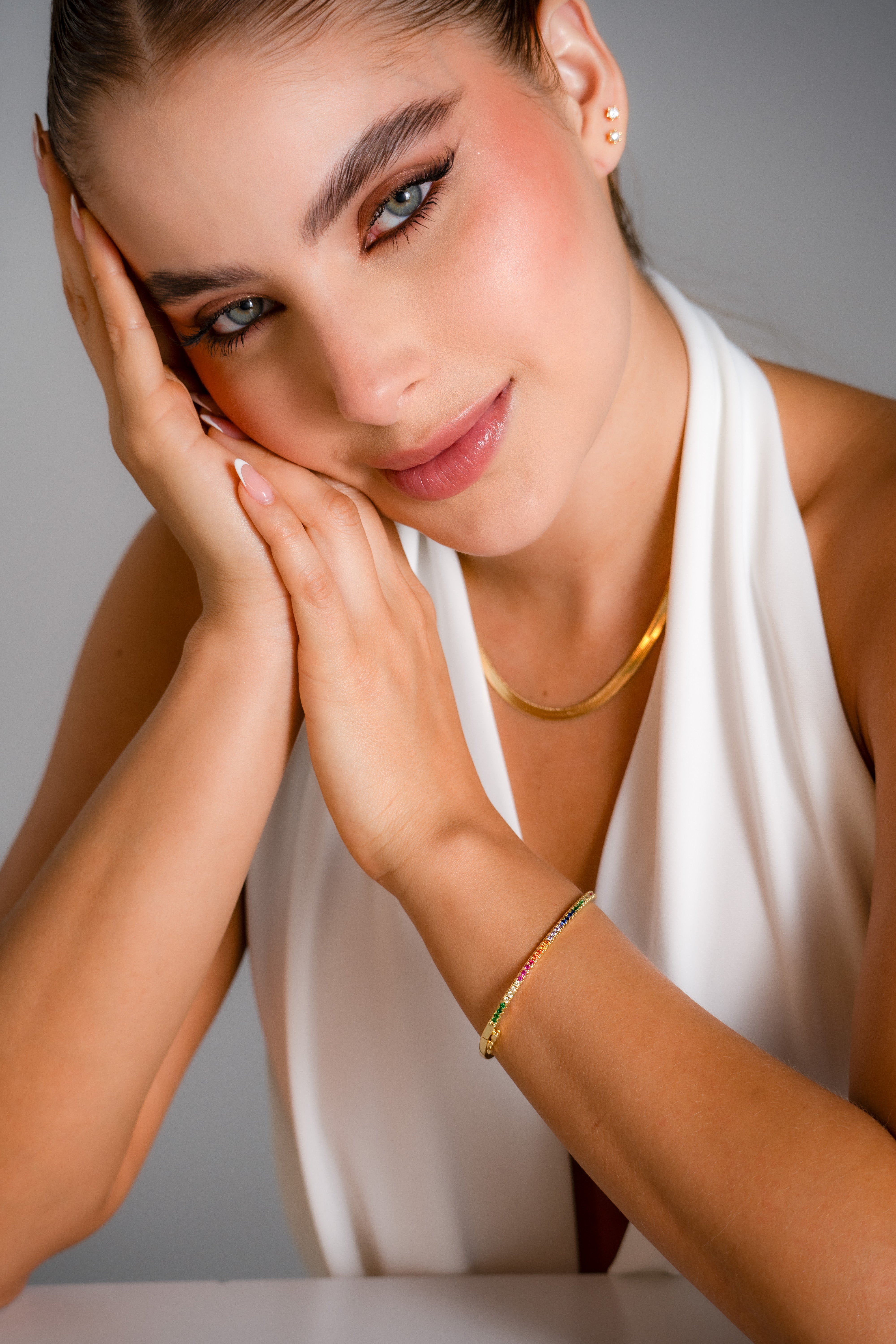 Brazalete Slim Colors en Oro Laminado