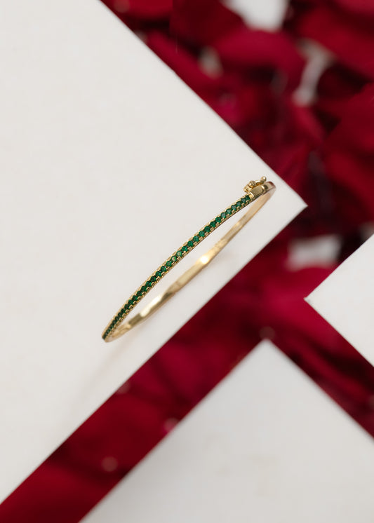 Brazalete Slim Green en Oro Laminado