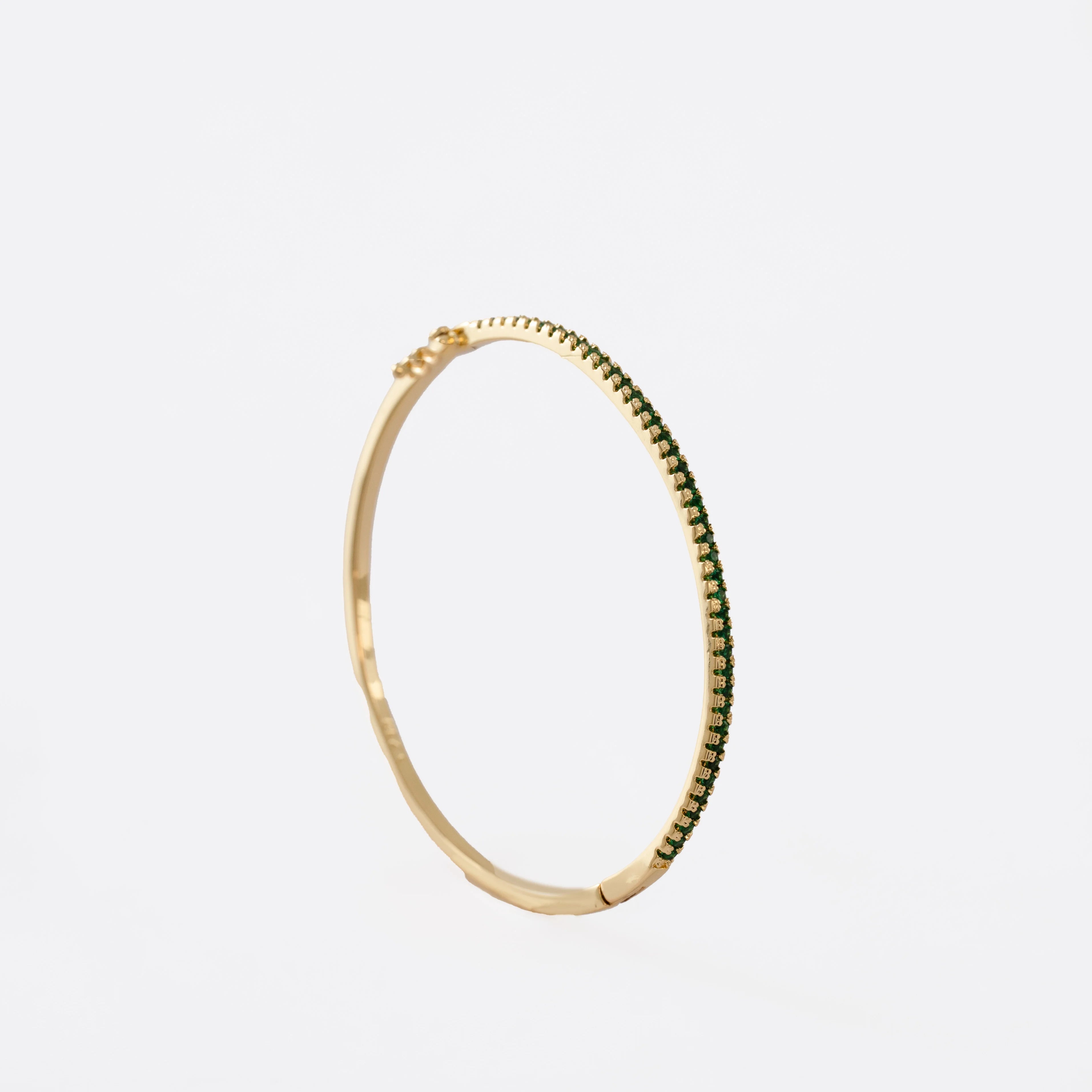 Brazalete Slim Green en Oro Laminado