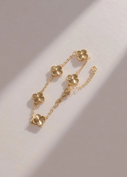 Pulsera Clover 1 cm – 15 cm + Extensor en Oro Laminado