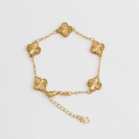 Pulsera Clover 1 cm – 15 cm + Extensor en Oro Laminado
