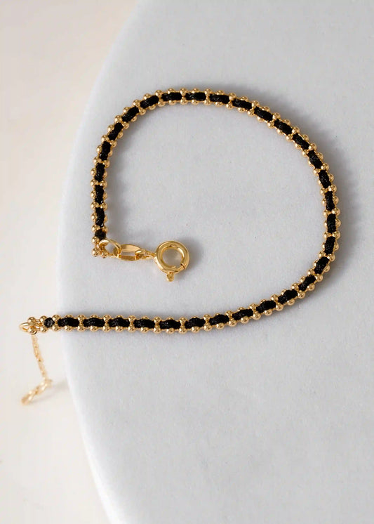 Pulsera Hilo Laminado – 15 cm + Extensor en Oro Laminado