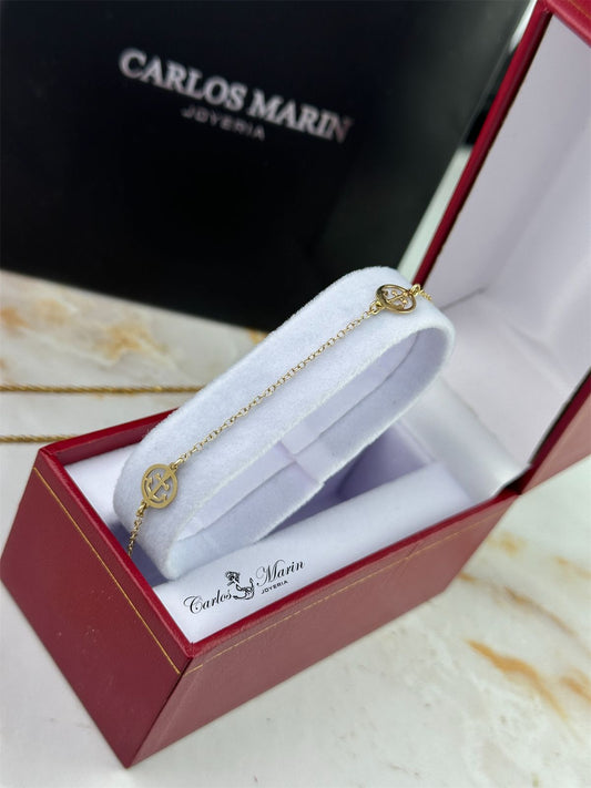 Pulsera de Anclas en Oro 18K
