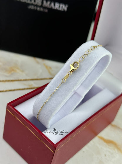 Pulsera Trébol Diamantado con Balines en Oro de 18K