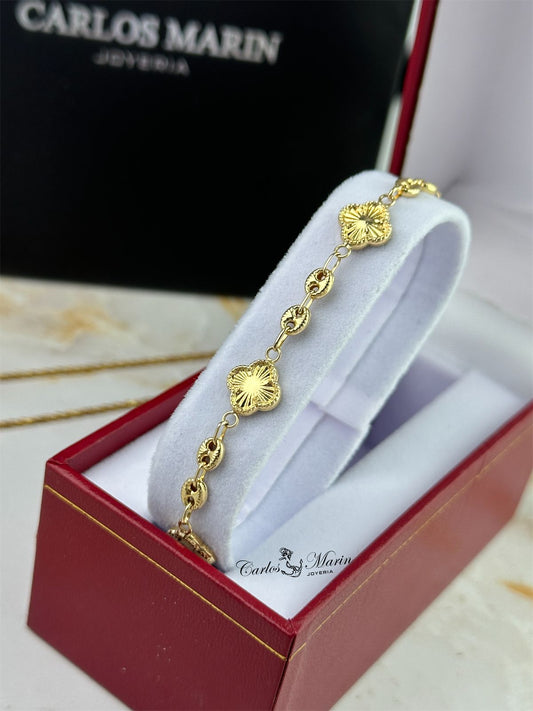 Pulsera GC 4 Trébol en Oro 18K