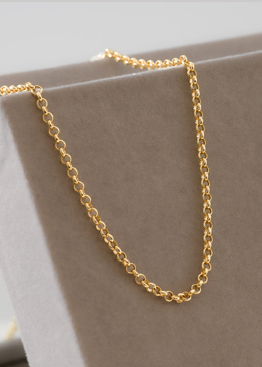 Cadena Aros 3 mm – 65 cm Oro Laminado