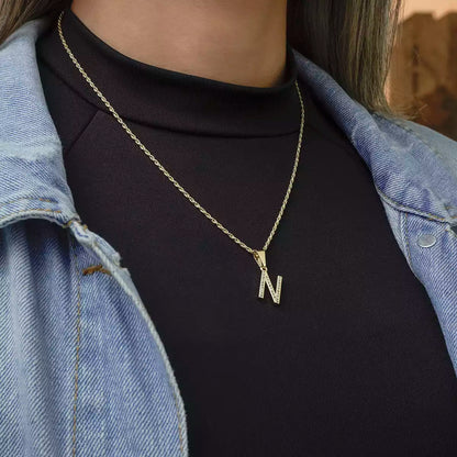 Dije Letras N en Oro Laminado
