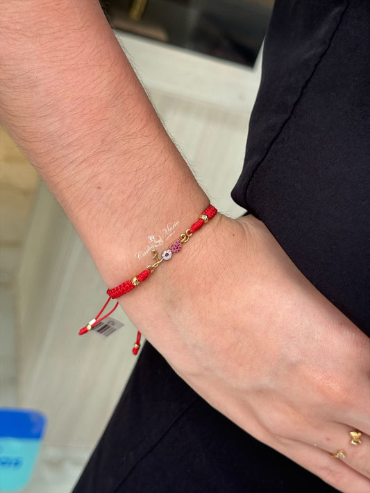 Pulsera 2 Balines #2 + Herraje Love en Oro 18K