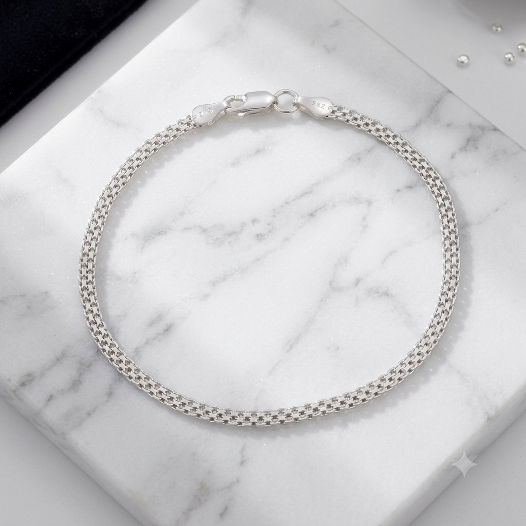 Pulsera China 3 mm 19,5 cm en Plata