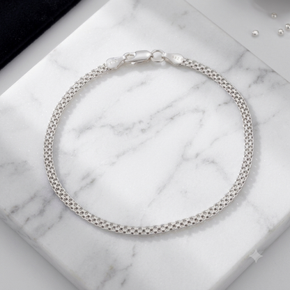 Pulsera China 3 mm 19,5 cm en Plata
