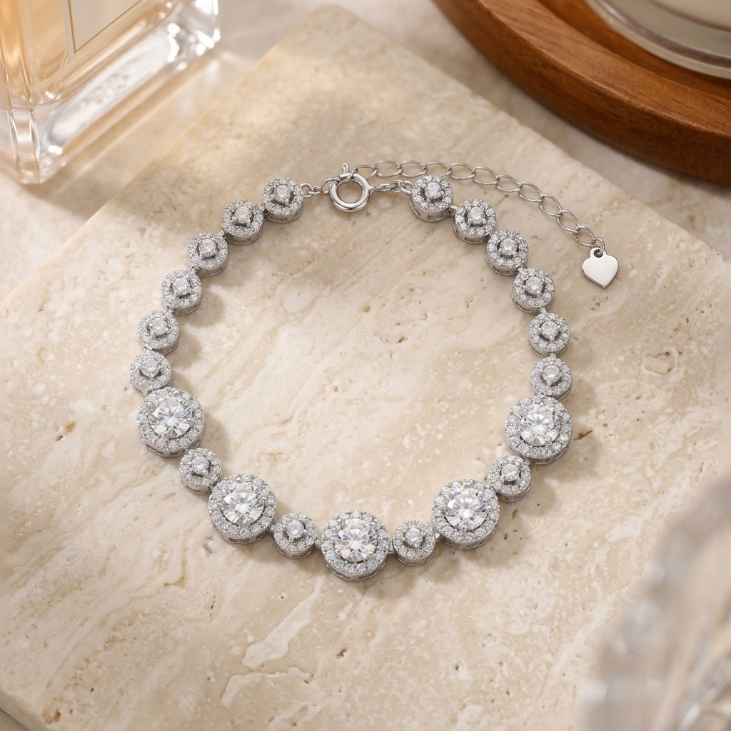 Pulsera Cleo MT 15 cm + Ext en Plata