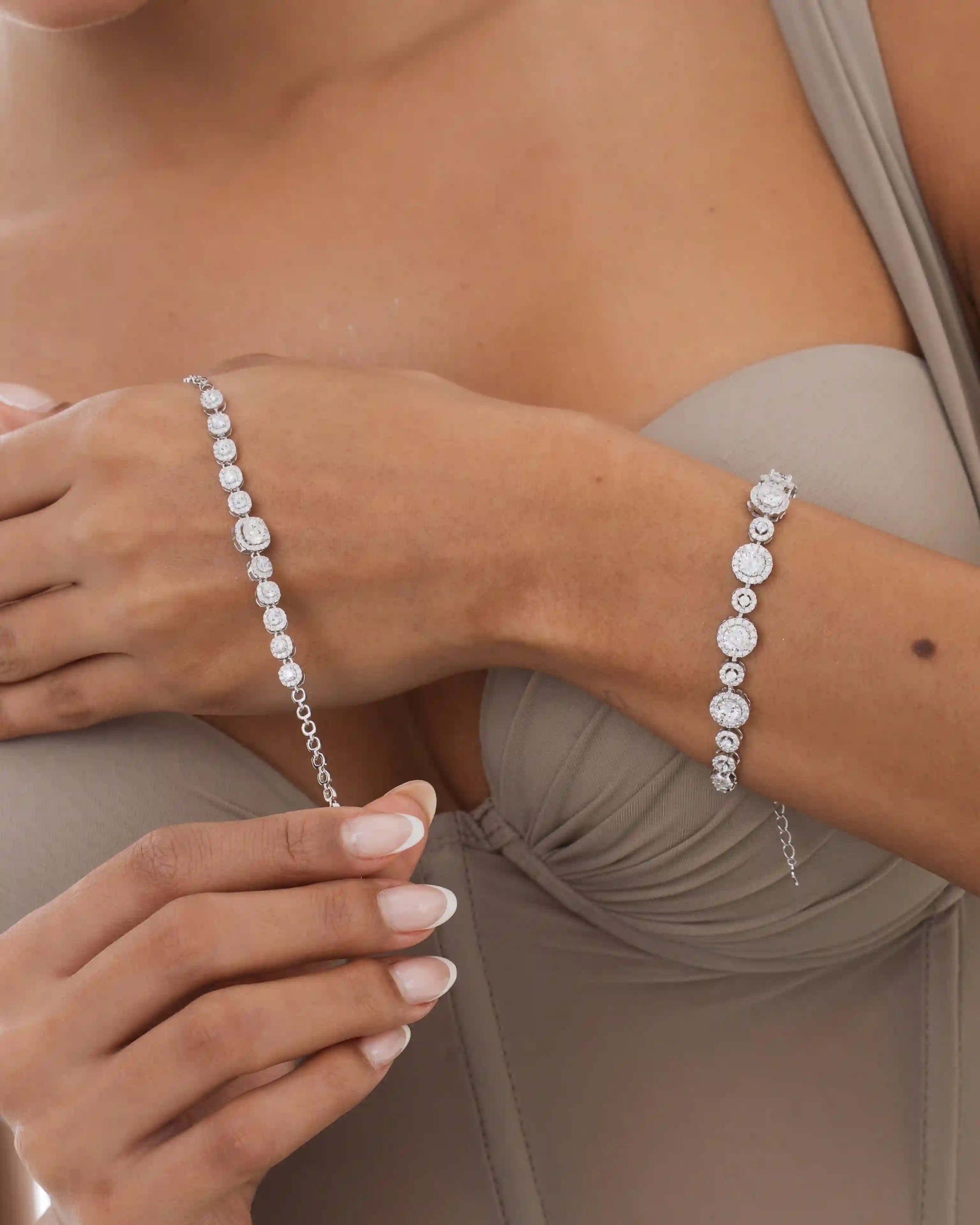 Pulsera Cleo MT 15 cm + Ext en Plata