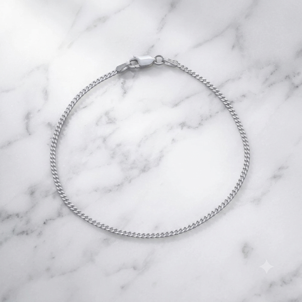 Pulsera Cubana 1,9 mm 19,5 cm en Plata