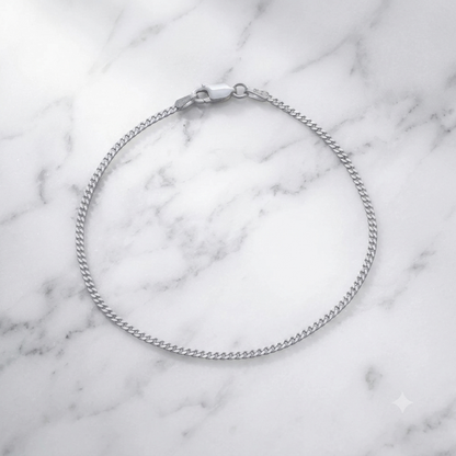 Pulsera Cubana 1,9 mm 19,5 cm en Plata