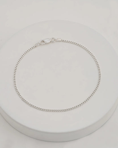 Pulsera Cubana 1,9 mm 19,5 cm en Plata