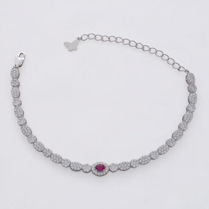 Pulsera Deluxe Pink – 15 cm + Extensión en Plata