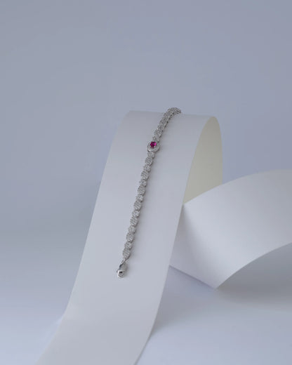 Pulsera Deluxe Pink – 15 cm + Extensión en Plata