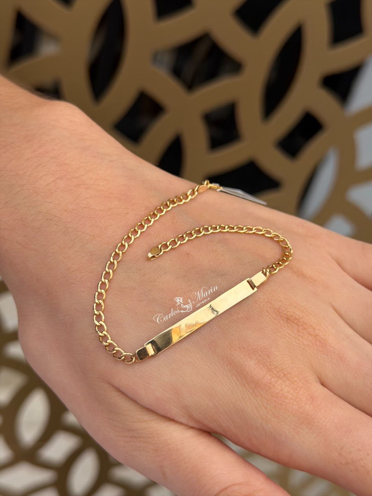 Pulsera Esclava Tejido Cubano 19 cm en Oro 18K