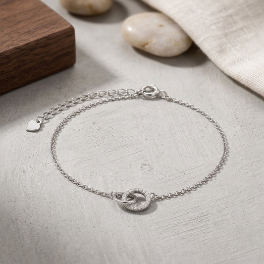 Pulsera Lien Éternel – 16 cm + Extensión en Plata