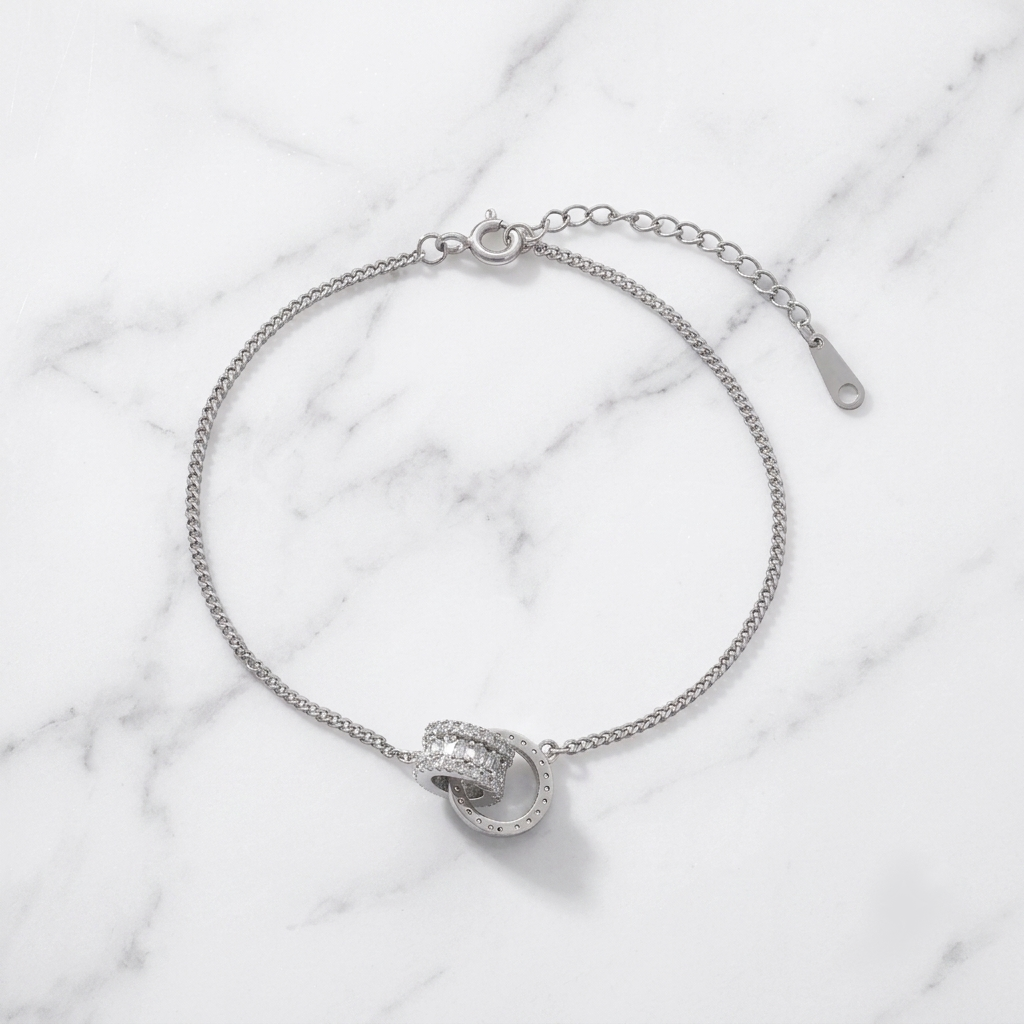 Pulsera Grace 17 cm + Ext en Plata