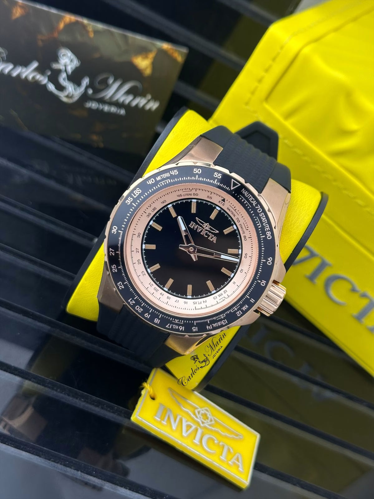 Reloj para Hombre INVICTA Aviator – Oro Rosa con Tablero Negro - 49650