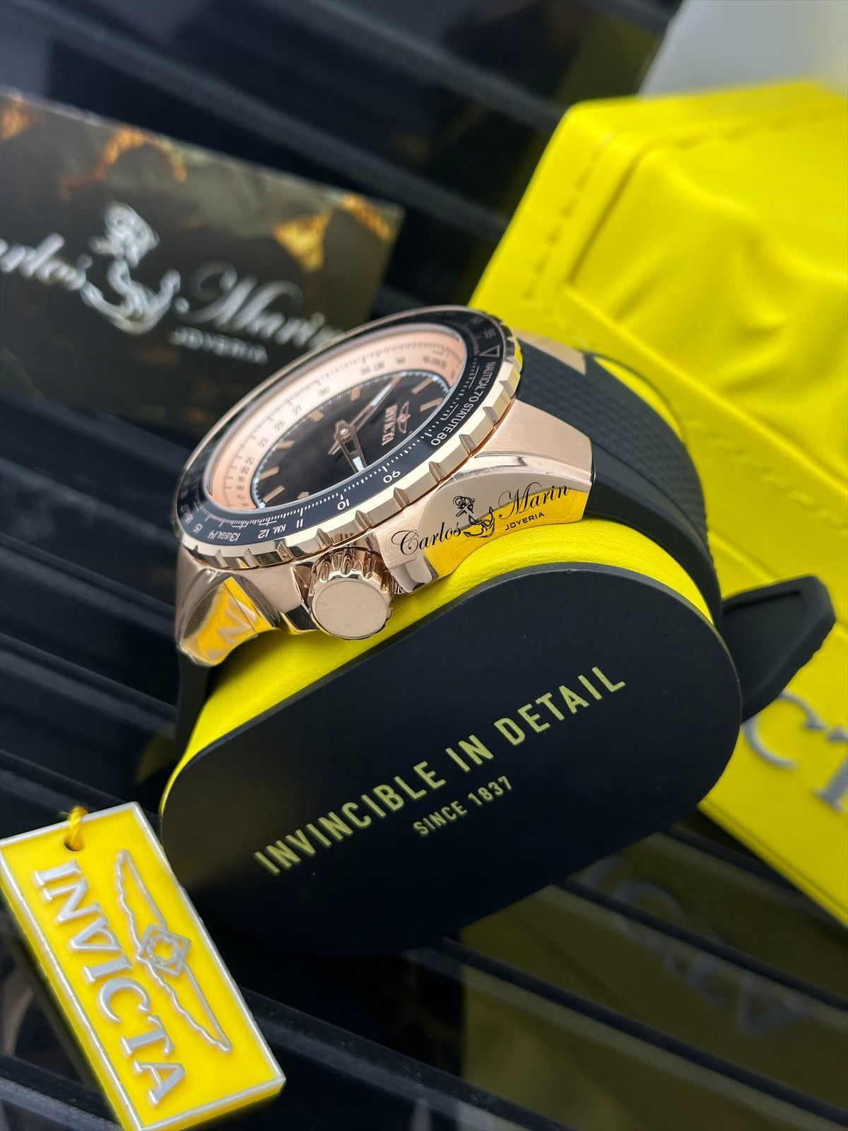Reloj para Hombre INVICTA Aviator – Oro Rosa con Tablero Negro - 49650