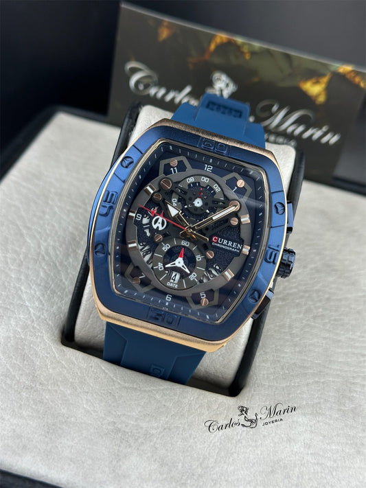 Reloj Curren 8443 para Hombre – Azul con Correa en Resina