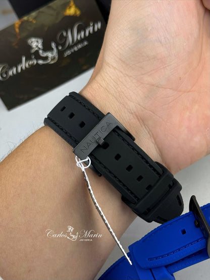 Reloj Náutica hombre cronografo azul doble pulso NAPNSS506