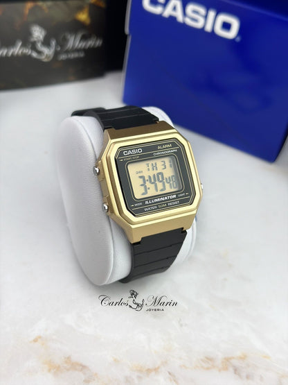 Reloj Casio Digital Illuminator Dorado Negro W-217HM-9AVDF