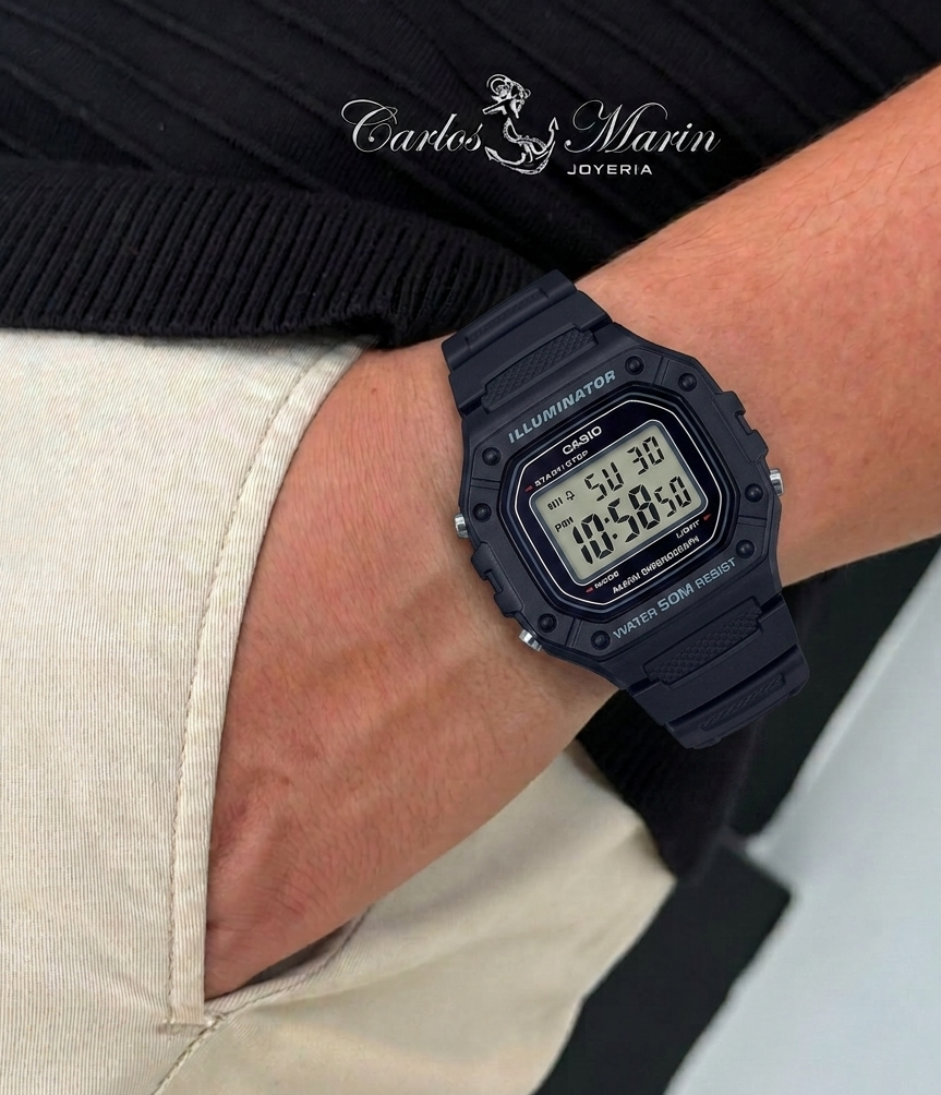 Reloj Casio Digital Illuminator Negro Ref. W-218H-1AVDF