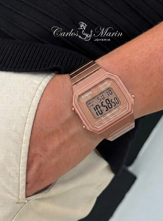 Reloj Casio Digital Illuminator Oro Rosa Ref. B650WC-5ADF