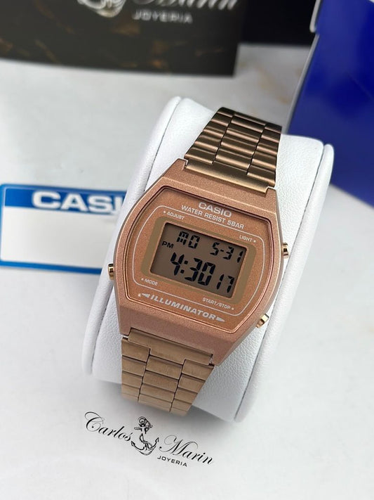 Reloj Casio Digital Illuminator Oro Rosa B640WC-5ADF