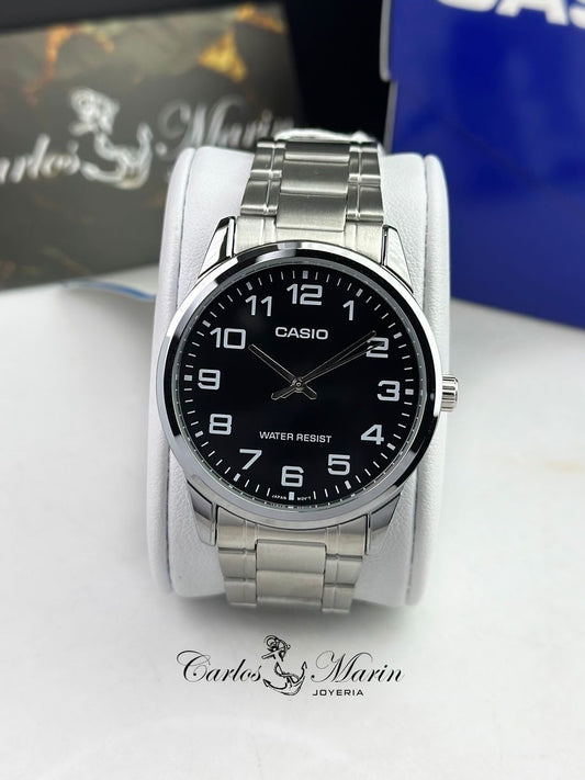 Reloj Casio hombre negro plateado MTP-V001D-1BUDF