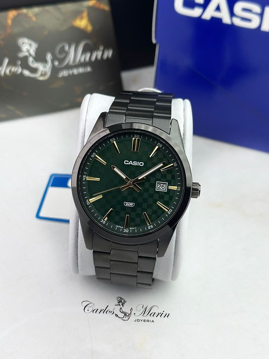 Reloj Casio hombre verde negro MTP-VD03B-3AUDF