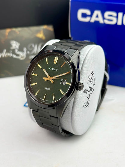 Reloj Casio hombre verde negro MTP-VD03B-3AUDF