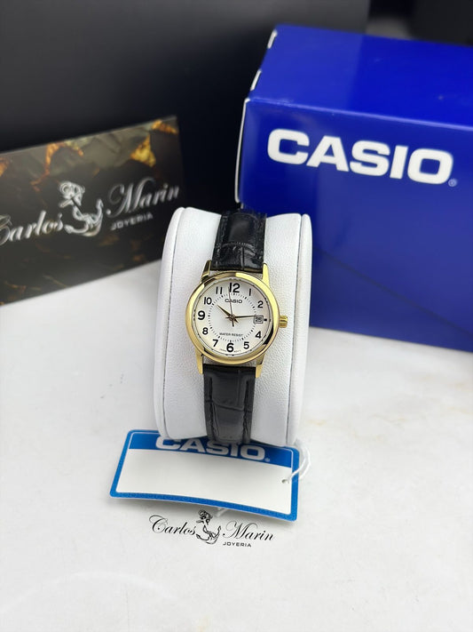 Reloj Casio mujer clásico dorado negro LTP-V002GL-7BUDF