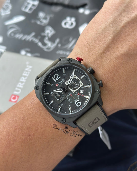 Reloj Curren 8398 diseño moderno gris para hombre